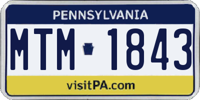 PA license plate MTM1843