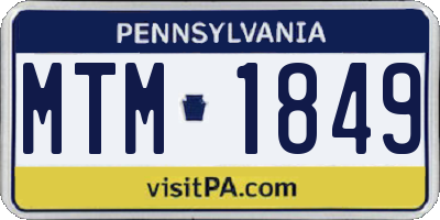 PA license plate MTM1849