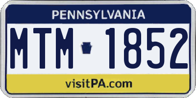 PA license plate MTM1852