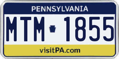 PA license plate MTM1855