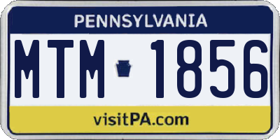 PA license plate MTM1856