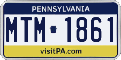 PA license plate MTM1861