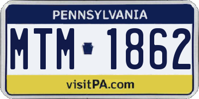 PA license plate MTM1862