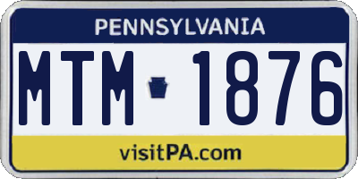 PA license plate MTM1876