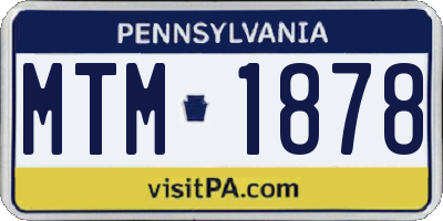 PA license plate MTM1878