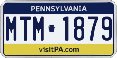 PA license plate MTM1879