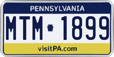 PA license plate MTM1899