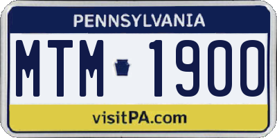 PA license plate MTM1900