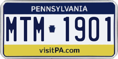 PA license plate MTM1901