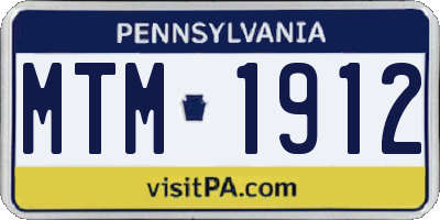 PA license plate MTM1912