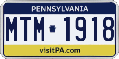 PA license plate MTM1918