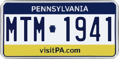 PA license plate MTM1941