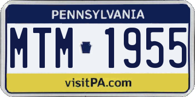 PA license plate MTM1955