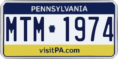 PA license plate MTM1974
