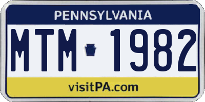PA license plate MTM1982
