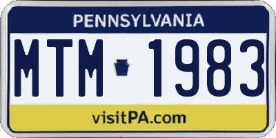 PA license plate MTM1983