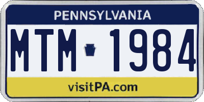PA license plate MTM1984