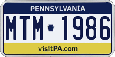 PA license plate MTM1986