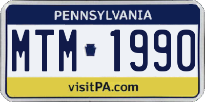PA license plate MTM1990