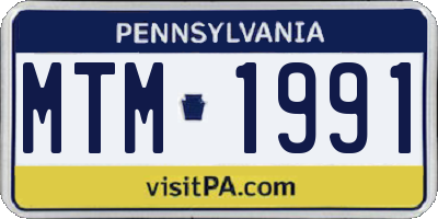 PA license plate MTM1991