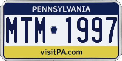 PA license plate MTM1997
