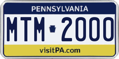 PA license plate MTM2000