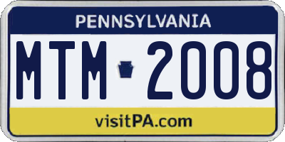 PA license plate MTM2008