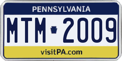 PA license plate MTM2009