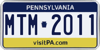 PA license plate MTM2011