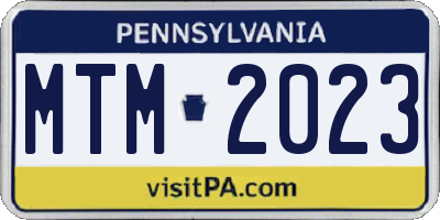 PA license plate MTM2023