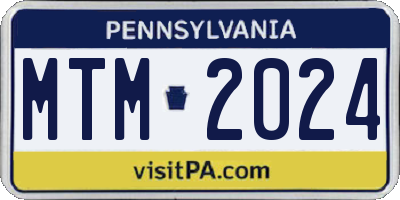 PA license plate MTM2024