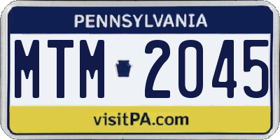 PA license plate MTM2045