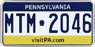 PA license plate MTM2046