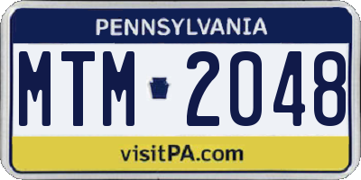 PA license plate MTM2048
