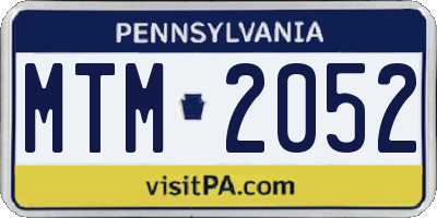 PA license plate MTM2052