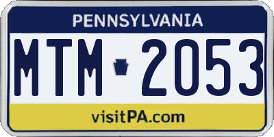 PA license plate MTM2053