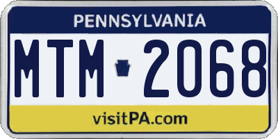 PA license plate MTM2068