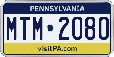 PA license plate MTM2080