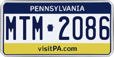PA license plate MTM2086