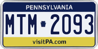 PA license plate MTM2093