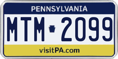 PA license plate MTM2099