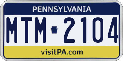 PA license plate MTM2104