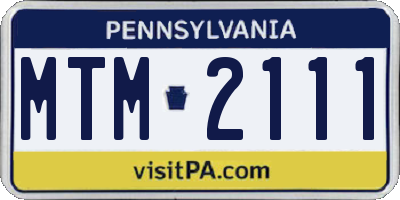 PA license plate MTM2111