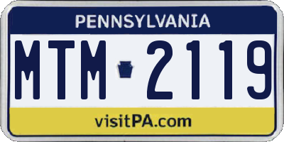 PA license plate MTM2119
