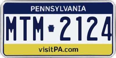 PA license plate MTM2124
