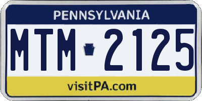 PA license plate MTM2125