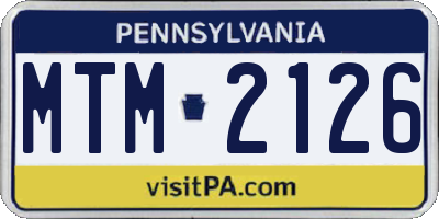 PA license plate MTM2126