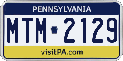 PA license plate MTM2129