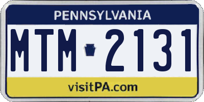 PA license plate MTM2131