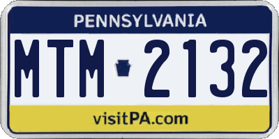 PA license plate MTM2132